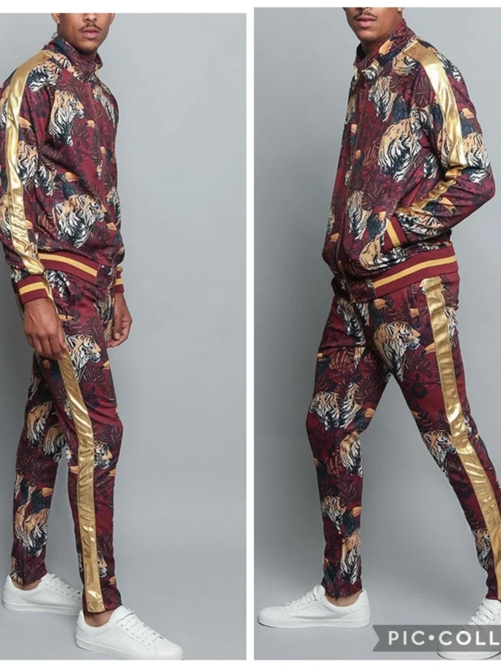 NWT G-Style USA Men's Royal Floral Tiger Tracksuit Set Tulsa King Size M NWT